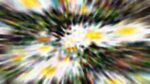 Abstrakte Farbstrahlen laufen von einer hellen Mitte in alle Richtungen, in Gelb, Grün, Weiß und Dunkelgrün.