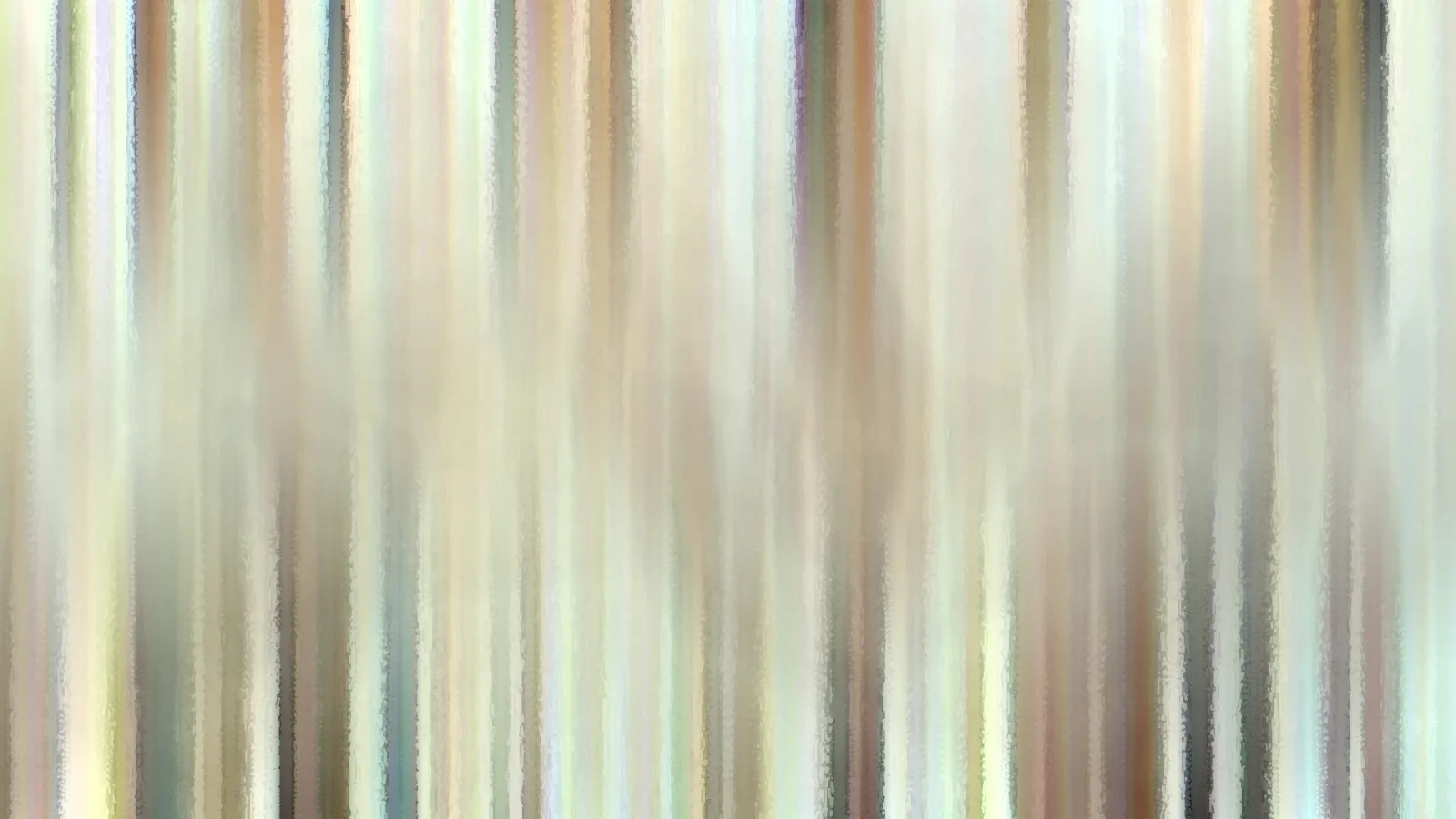 Abstraktes Bild aus vertikalen, weich verwischten Streifen in Beige, Braun, Grau und Weiß mit einzelnen grünlichen Akzenten.