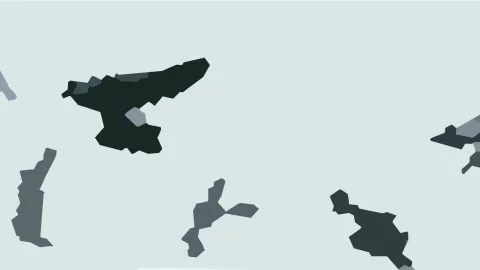Dunkelgraue und hellgraue unregelmäßige Formen auf hellgrauem Hintergrund, verteilt über die Fläche.