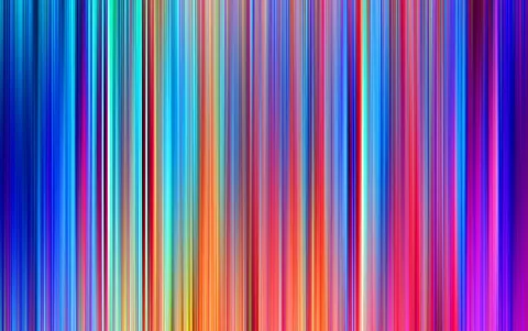 Dicht nebeneinanderliegende vertikale Streifen in Blau, Rot, Orange, Pink und Violett, die ineinander verlaufen und unscharf wirken.