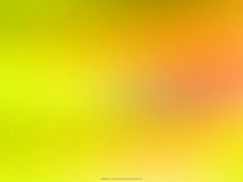 Unscharfer Farbverlauf von Gelbgrün links über Gelb bis zu Orange und Rosa rechts oben, mit einem kleinen Schriftzug unten am Bildrand.