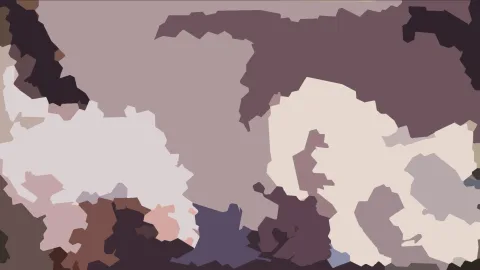 Abstrakte Komposition aus unregelmäßigen flächigen Formen in Taupe, Rosa, Beige und Dunkelviolett