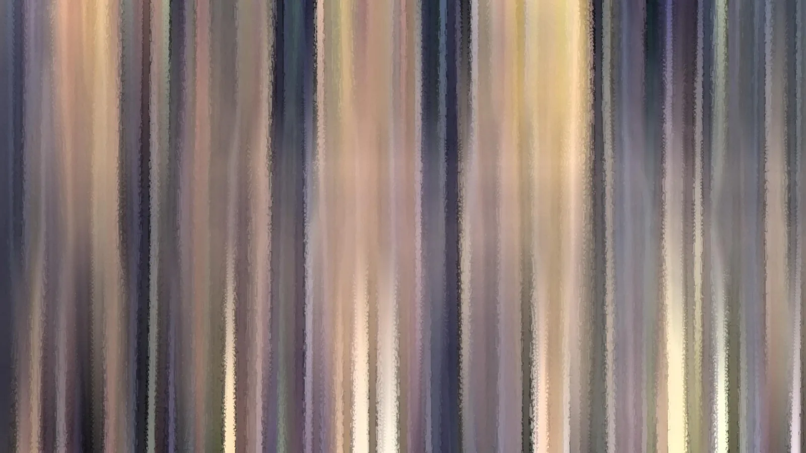Abstraktes Bild aus senkrechten, verwischten Streifen in Beige, Grau, Lavendel und Creme.