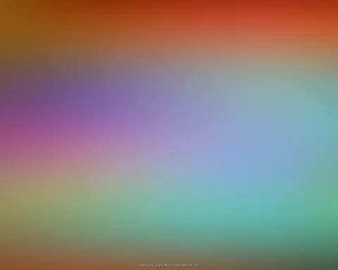 Weich verlaufende Farbflächen: oben Orange und Rot, links Violett und Pink, rechts Blau und Türkis, unten Grün.