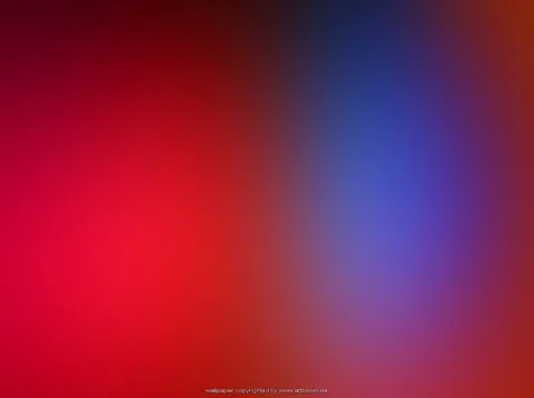 Unscharfer Farbverlauf von dunklem Rot links zu Blau in der Bildmitte, am oberen rechten Rand ein Orangeton.