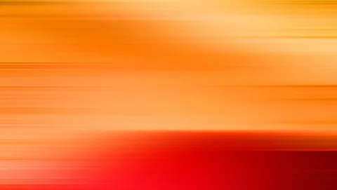 Abstrakte Komposition aus horizontalen, verwischten Streifen in Orange, die nach unten in intensives Rot übergehen.