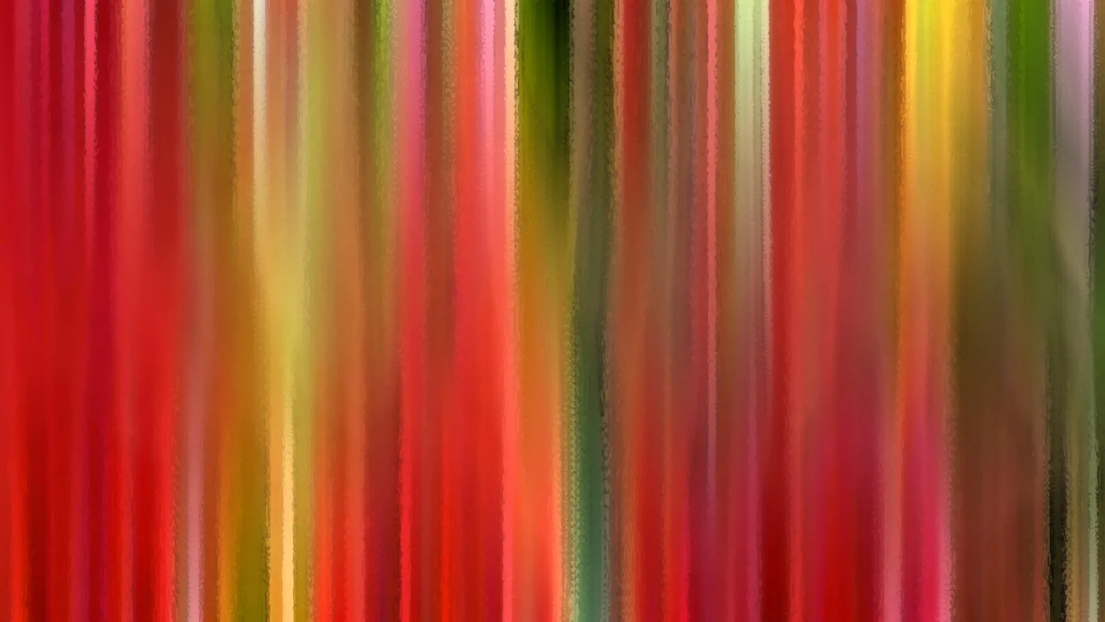 Abstraktes Bild aus vertikalen, verwischten Streifen in Rot, Gelb, Grün und Braun.