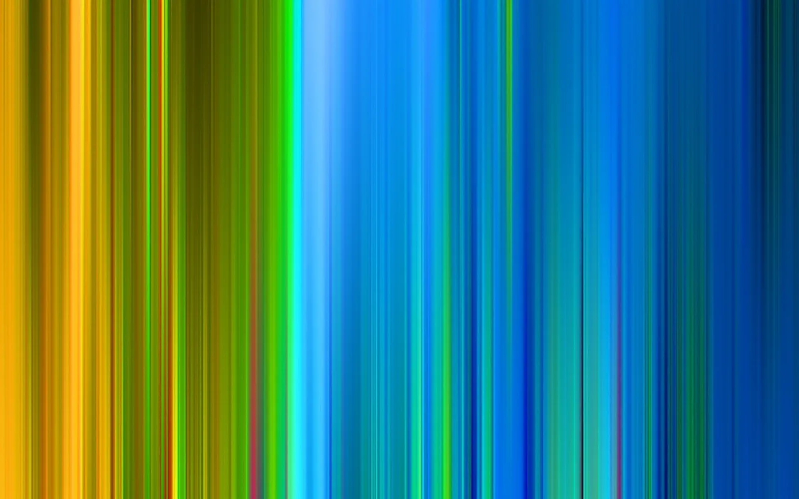 Abstraktes Bild aus senkrechten, unscharfen Streifen, links gelb und grün, rechts blau und türkis.