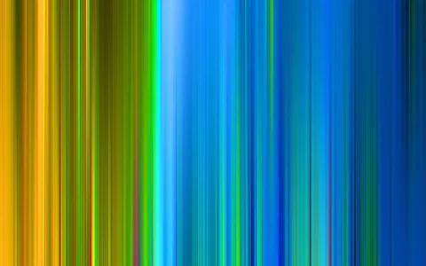 Abstraktes Bild aus senkrechten, unscharfen Streifen, links gelb und grün, rechts blau und türkis.