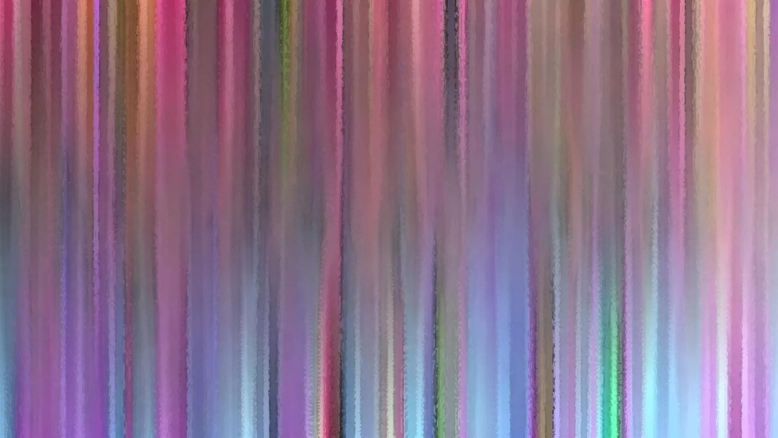 Abstraktes Bild aus vertikalen, weich verlaufenden Streifen in Pink, Violett, Blau und Grün.