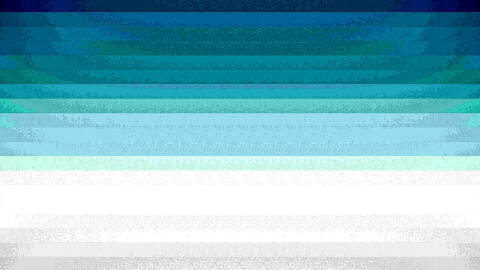 Horizontale Streifen laufen von dunklem Blau oben über Türkis und Mintgrün bis zu hellem Weiß und Grau unten.