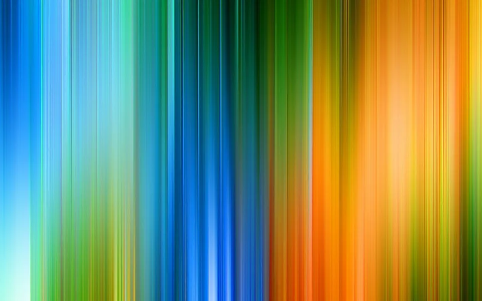 Vertikal verwischte Streifen in Blau, Grün, Gelb und Orange, die von links nach rechts ineinander übergehen.