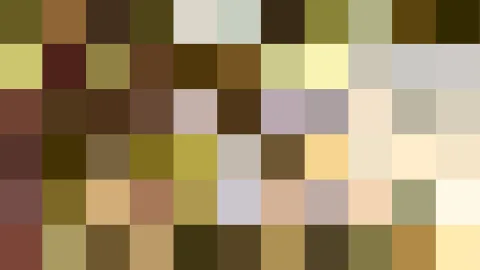 Raster aus rechteckigen Farbfeldern in Braun, Beige, Oliv, Ocker und Gelb