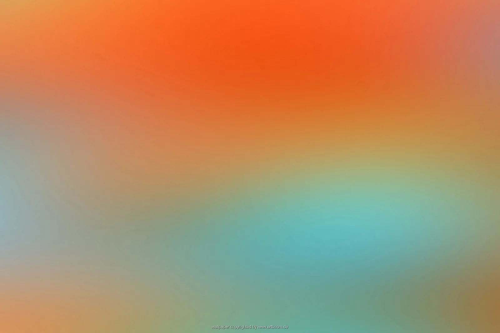 Unscharfer Farbverlauf: oben leuchtendes Orange, unten und rechts verlaufend in Türkis und Blaugrau.