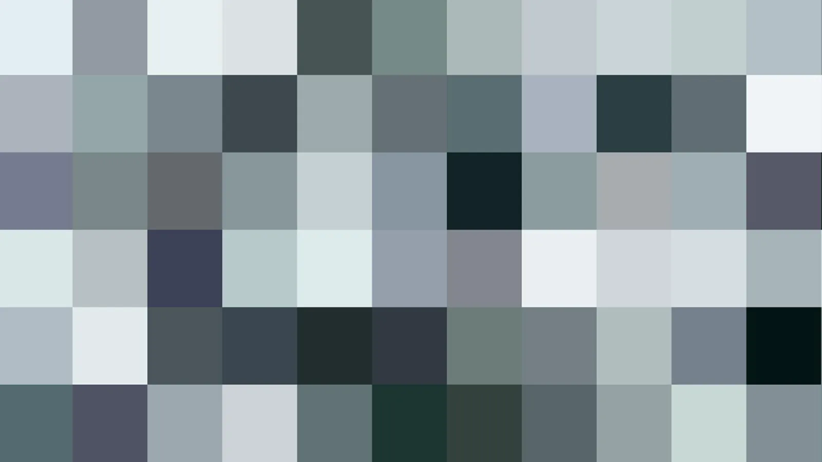 Ein Raster aus quadratischen Pixelblöcken in Grau-, Blau- und Anthrazittönen, die von hell nach dunkel variieren.