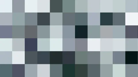 Ein Raster aus quadratischen Pixelblöcken in Grau-, Blau- und Anthrazittönen, die von hell nach dunkel variieren.