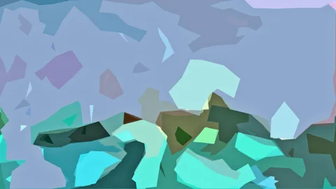 Abstrakte Komposition aus blaugrauen, türkisen und olivbraunen Flächen, unten dicht gedrängt, oben eine große helle Fläche.