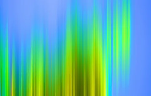 Abstrakte vertikale Streifen in Blau, Grün und Gelb, wie durch Bewegungsunschärfe verwischt, Farben gehen oben in helles Blau über.