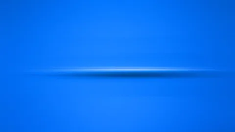 Blauer Hintergrund mit einer horizontalen, unscharfen Lichtlinie in der Bildmitte, darunter ein dunkler Schatten.