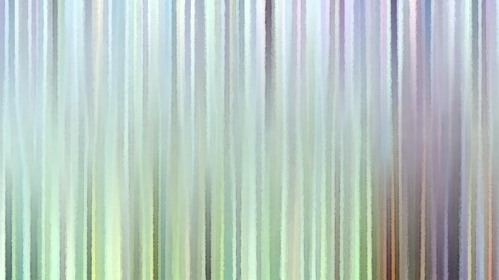Abstraktes Bild aus vielen senkrechten, unscharf verlaufenden Streifen in Pastelltönen aus Mintgrün, Grau, Hellgelb und Lavendel.