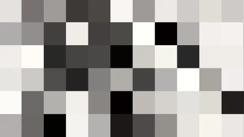 Mosaik aus grauen, weißen und schwarzen Quadraten in einem gleichmäßigen Raster über das gesamte Bild