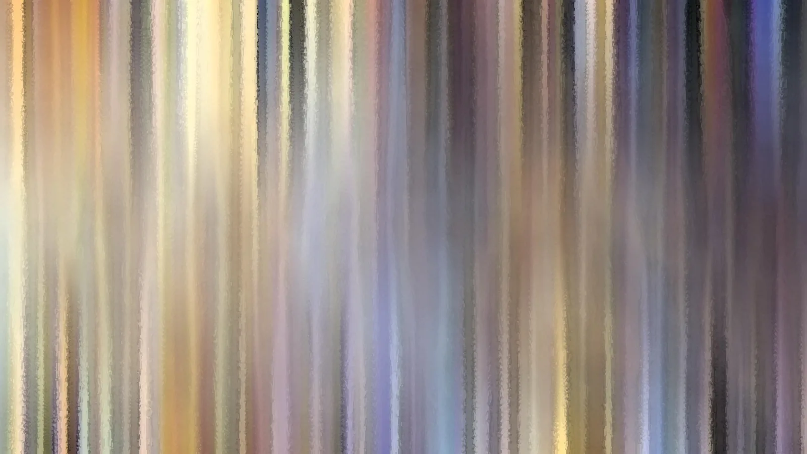 Abstrakte Komposition aus senkrechten, weich verschwimmenden Streifen in Gold, Beige, Grau, Lila und Blau, die über die gesamte Fläche verlaufen.