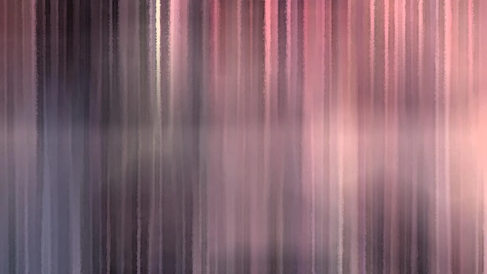 Abstrakte Komposition aus senkrechten, verwischten Streifen in Rosa, Grau und Violett, die sich horizontal in der Bildmitte aufhellen.