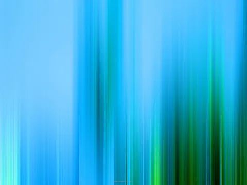 Vertikale, verwischte Streifen in Blau- und Grüntönen, links hell und ruhig, rechts dunkler und dichter mit grünen Akzenten.