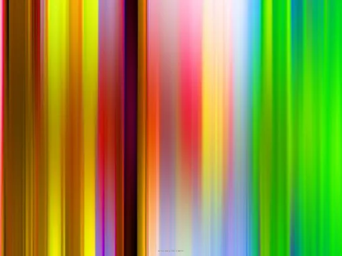 Abstraktes Bild aus vertikalen, unscharf verlaufenden Streifen in Gelb, Grün, Rot, Orange, Pink und Blau.