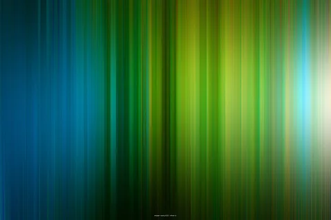 Abstrakter Verlauf aus senkrechten, unscharfen Linien in Blau, Grün und Gelb, rechts ein heller cyanfarbener Lichtschimmer.