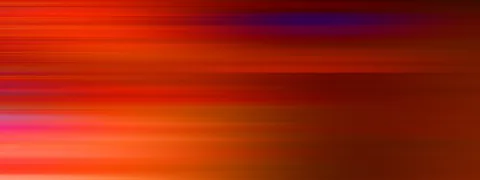 Abstrakte Komposition aus waagerechten, verwischten Streifen in Rot, Orange und Dunkelbraun, am linken Rand mit violetten und pinken Akzenten.