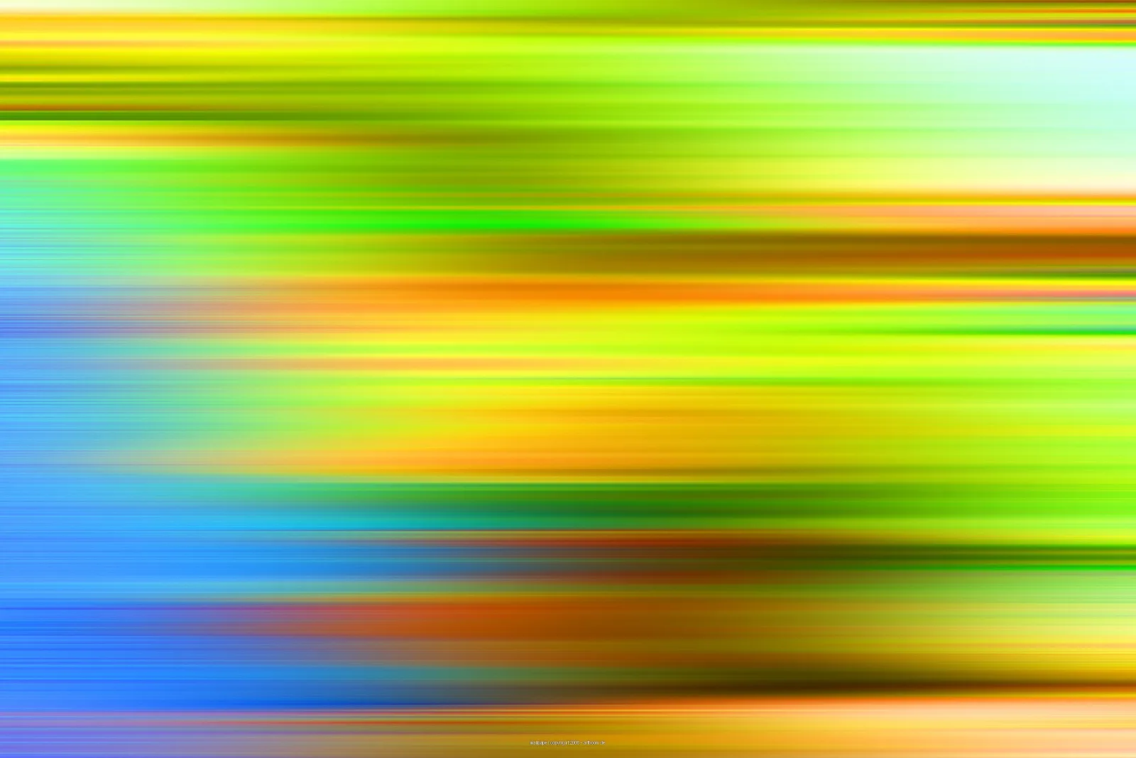 Horizontal verwischte Streifen in Grün, Gelb, Orange und Blau.