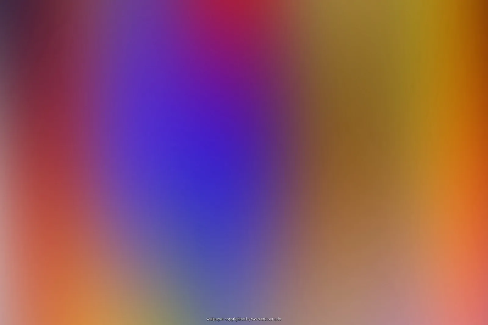 Weich verlaufende Farbflächen in Violett, Blau, Rot, Orange und Gelb, ohne erkennbares Motiv.
