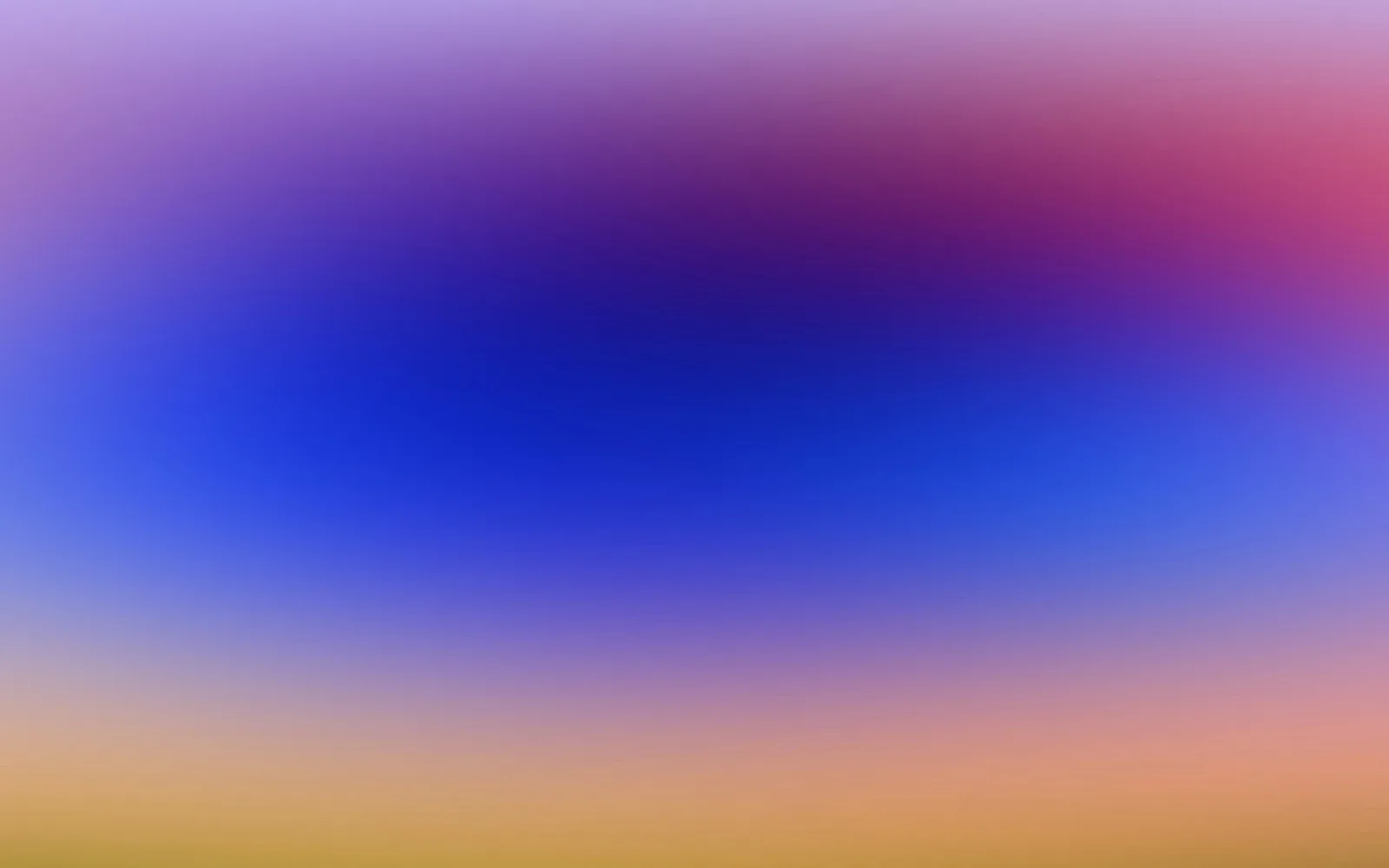 Unscharfer Farbverlauf: Dunkelblaue Mitte, violette und rosafarbene Töne oben rechts, unten in warmem Gelb-Orange.