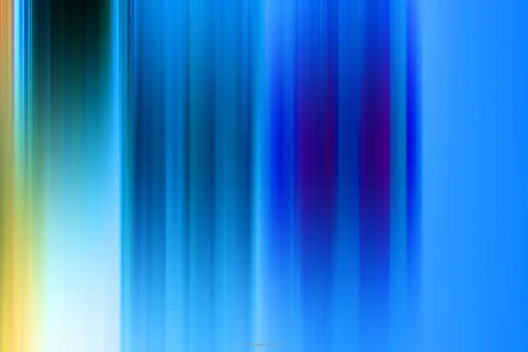 Vertikal verwischte Streifen in Blau, Gelb und Dunkelgrün, rechts eine glatte blaue Fläche.