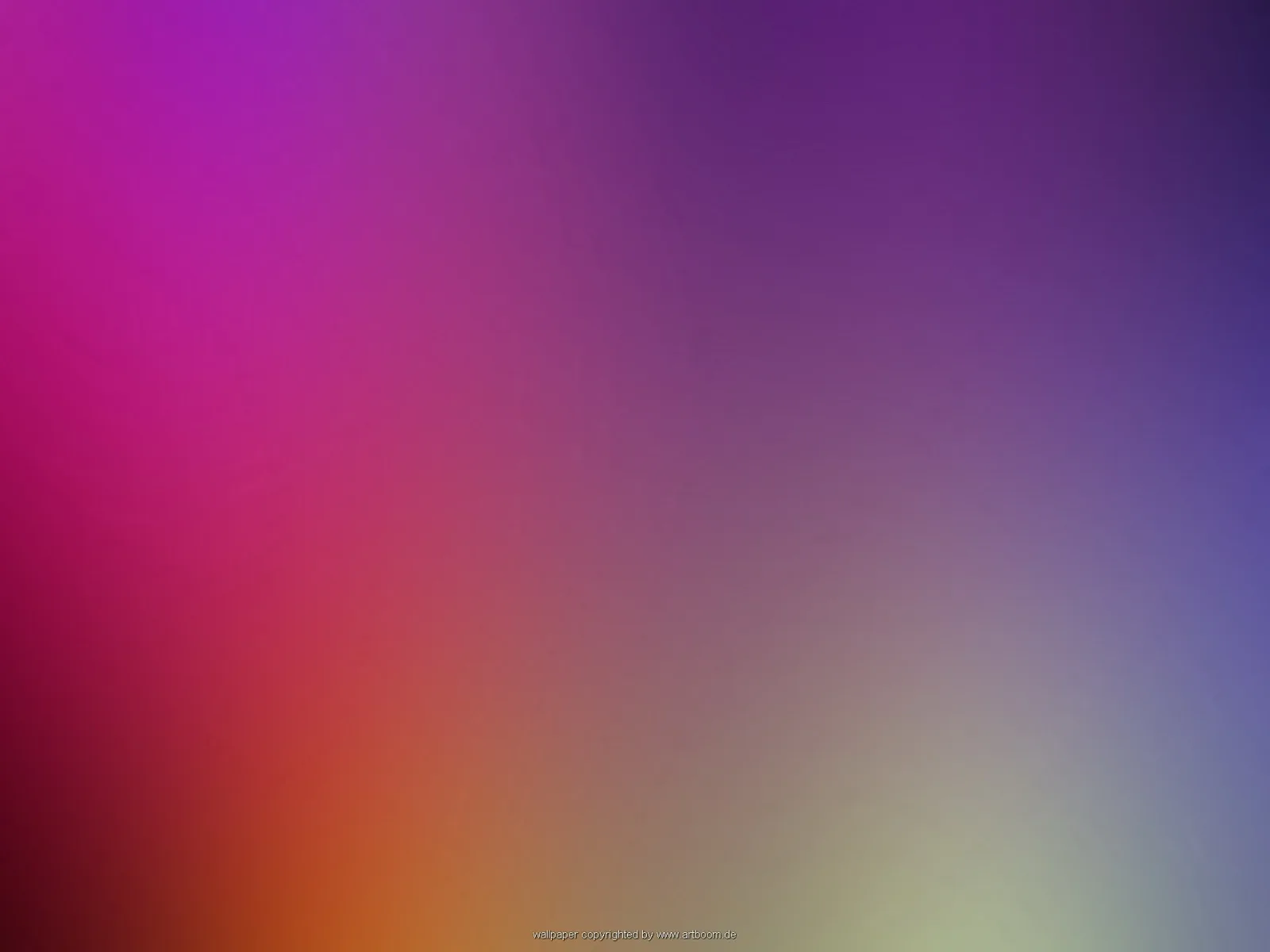 Weich verlaufender Farbverlauf von Magenta oben links über Violett bis zu Orange und Olivgrün unten rechts, ohne erkennbare Formen.