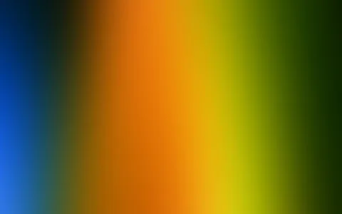 Weicher Farbverlauf von Blau links über Orange in der Mitte bis zu Gelb und dunklem Grün rechts, ohne erkennbare Motive.