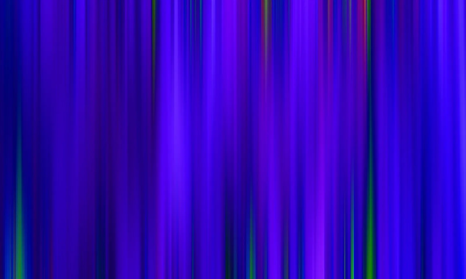 Vertikal verlaufende Streifen in Violett und Blau, durchzogen von einzelnen grünen und roten Linien.