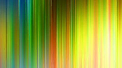 Abstrakte vertikale Streifen in Grün, Blau, Gelb und Orange, die von links nach rechts heller werden und unscharf ineinanderlaufen.