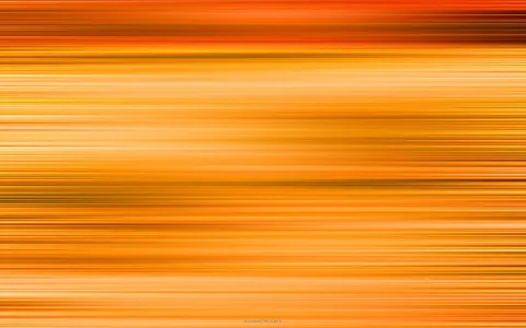 Abstrakte Komposition aus horizontalen Streifen in Orange, Gelb und Braun, die an Bewegungsunschärfe erinnern. Am unteren Rand ist eine winzige blaue Schrift zu erkennen.