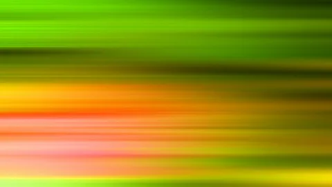 Abstrakte horizontale Streifen in Grün, Gelb und Orange, die weich ineinander verlaufen, als wäre die Szene in Bewegung verwischt.