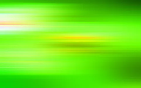 Abstrakte horizontale Streifen aus grünen Farbtönen, durchzogen von hellen weißen und gelben Lichtbahnen, die von links nach rechts verlaufen.