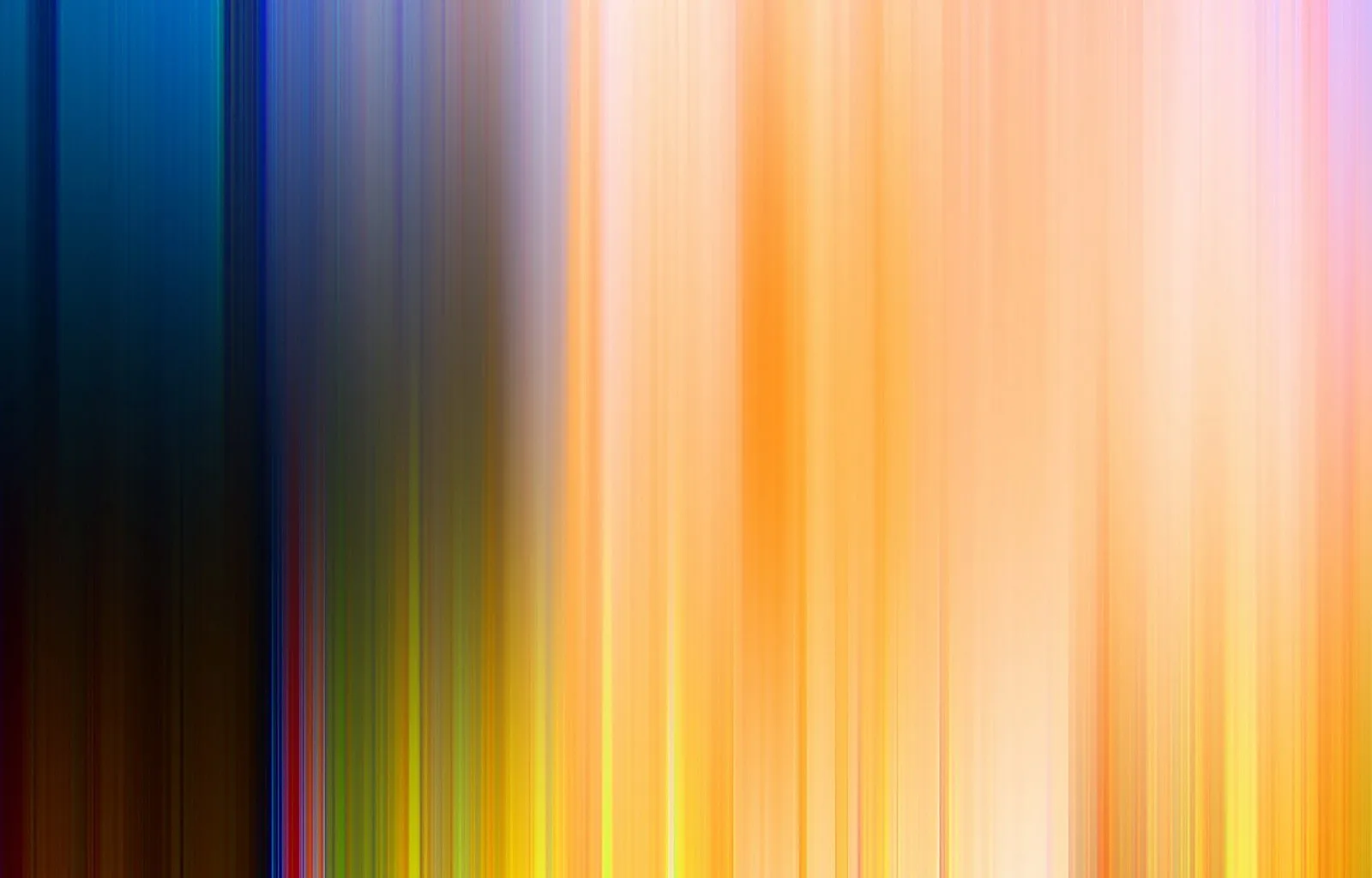 Abstrakte, vertikal verwischte Farbstreifen: links dunkles Blau und Schwarz, in der Mitte Grau und Grün, rechts Orange, Gelb und helles Rosa.