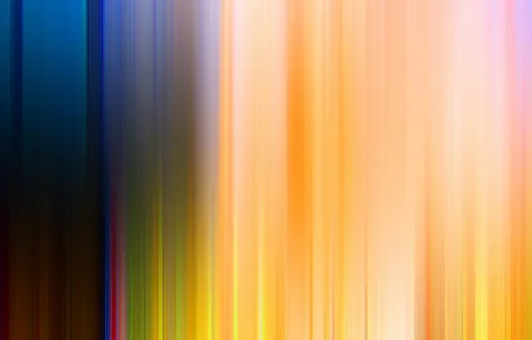Abstrakte, vertikal verwischte Farbstreifen: links dunkles Blau und Schwarz, in der Mitte Grau und Grün, rechts Orange, Gelb und helles Rosa.