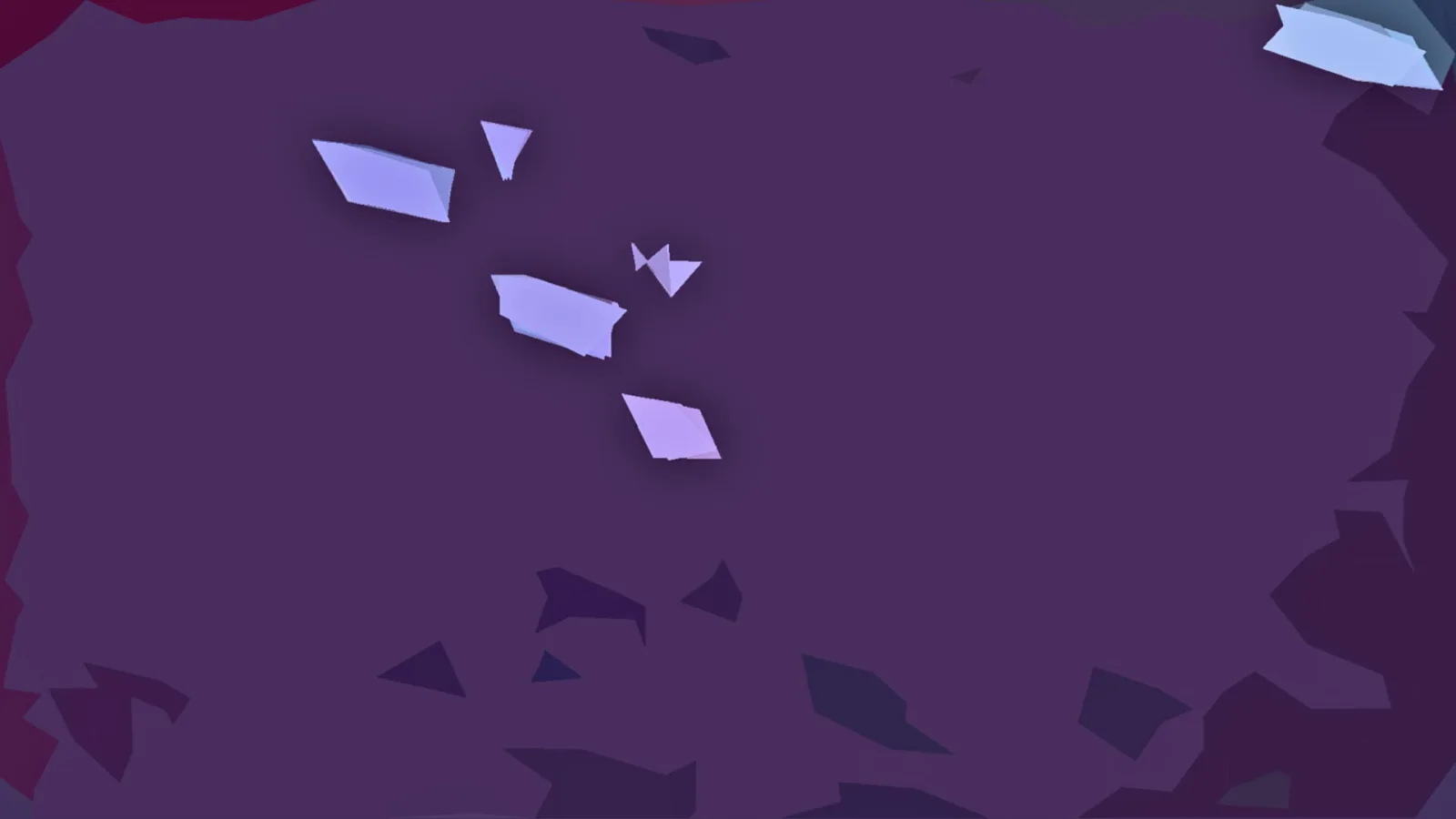 Violetter Hintergrund mit hellen, kantigen Formen und dunklen Facetten an den Rändern