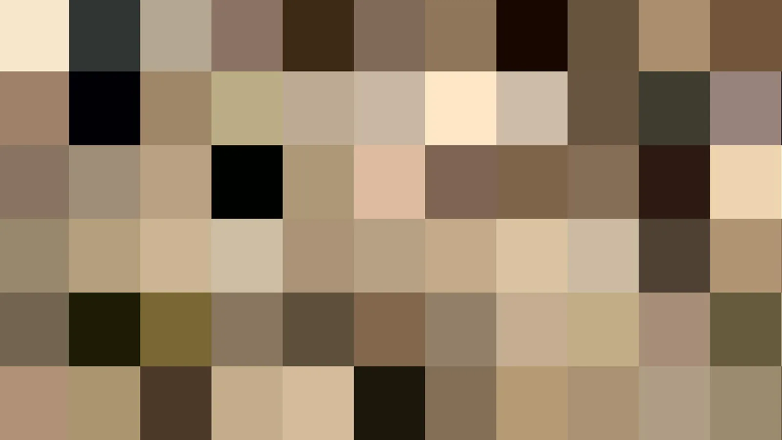 Pixelmosaik aus Beige-, Braun- und Schwarztönen in einem Raster aus Quadraten