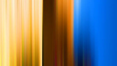 Vertikal verwischte Streifen laufen von links nach rechts durch Gelb, Orange, Braun und Blau.