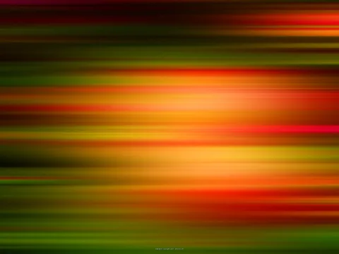 Horizontal verwischte Streifen in Rot, Orange, Gelb und Grün, dunkle Töne am Rand, helle Zone in der Bildmitte.