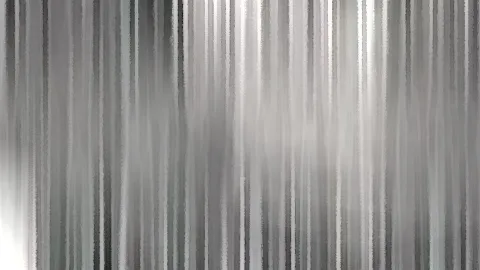 Abstraktes Bild aus vertikalen grauen und weißen Schlieren mit weichen Übergängen, links unten heller.