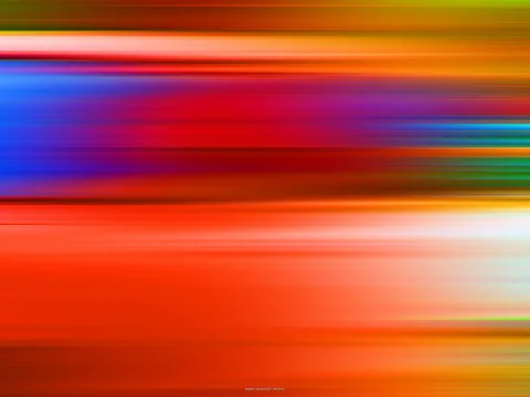 Abstrakte horizontale Streifen in Rot, Orange, Blau und Violett, die wie Bewegungsunschärfe ineinander verlaufen.